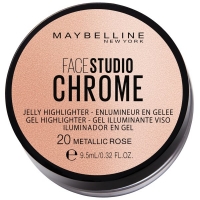 Rossmann Maybelline New York Highlighter Face Studio Chrome Jelly 20 Metallic Rose