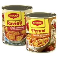 Real  Maggi Ravioli oder Penne Tomate-Mozzarellaversch. Sorten,jede 800/810-