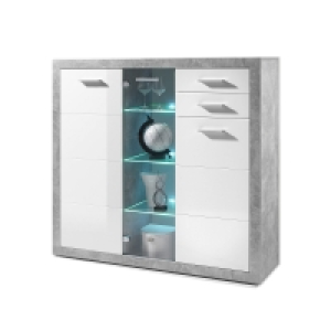 Highboard - Beton-Optik - weiß - mit Beleuchtung 269.99 €