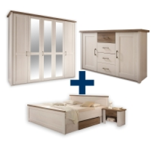 5-teiliges Schlafzimmer-Set - Pinie weiß-Trüffel 1,139.97 €