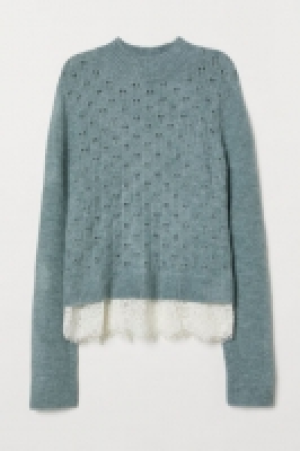  Feinstrickpullover mit Spitze 21.99 €