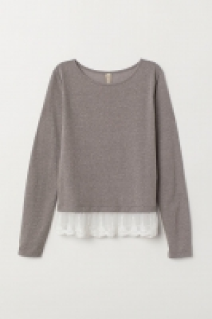 HM   Shirt mit Spitzenborte
