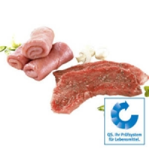 Frische Schweinerouladen oder Schweinesteaks 5.99 €