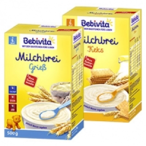 Bebivita Milchbrei versch. Sorten, jede 500-g-Packung