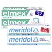 Real  elmex Sensitive oder meridol Zahncreme jede 2 x 75-ml-Packung