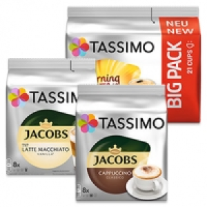 Tassimo Kapseln versch. Sorten, jede 8/16/21er = 112/164/264-g-Packung