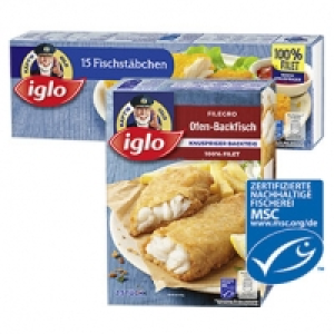 iglo Fischstäbchen oder Filegro Ofen-Backfisch gefroren, jede 450/240 1,000.00 €