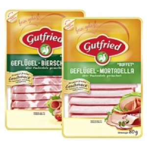 Gutfried Geflügel Frischwurst-Aufschnitt versch. Sorten, jede 80-g-SB-