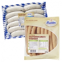 Real  Meister Delikatess-Wiener oder Münchner Weißwurst jede 800-g-SB-Packun