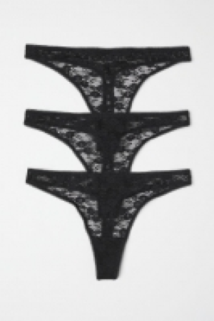 HM   3er-Pack Thongs aus Spitze