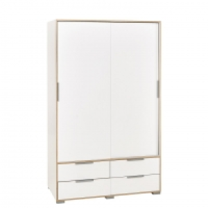 Dänisches Bettenlager  Kleiderschrank Line (2-türig, weiß foliert)