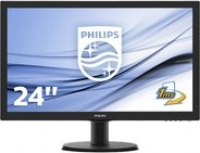 Euronics Philips 243V5LHAB 59,9 cm (23,6 Zoll) TFT-Monitor mit LED-Technik hochglanz schwar