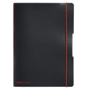 Herlitz Notizheft PP A4 Flex kariert und liniert, schwarz