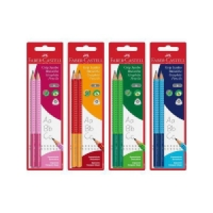 Faber Castell Bleistift Two Tone Jumbo Grip farbig sortiert, 2er-Pack