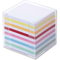 Rossmann Folia Notizbox glasklar 9903, weiß/farbig sortiert