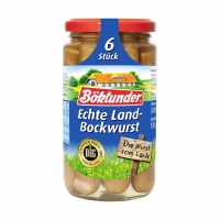 Real  Böklunder Echte Landbockwurst in Eigenhaut, jedes 6 Stück = 180-g-Glas