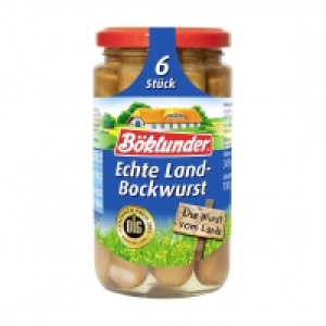 Real  Böklunder Echte Landbockwurst in Eigenhaut, jedes 6 Stück = 180-g-Glas