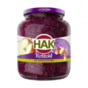 Real  HAK Rotkohl mit Apfelstücken oder Rotkohl fix & fertig jedes 720-ml-Gl