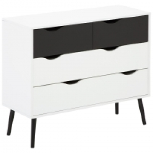 Kommode Oslo (2+2, schwarz-weiß) 99.95 €