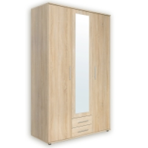 Roller  Kleiderschrank - Sonoma Eiche - eckiger Spiegel - 120 cm