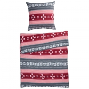 Dänisches Bettenlager  Microfleece-Bettwäsche Cozy Winter (135x200, rot)