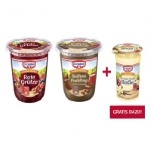 Dr. Oetker Sahnepudding oder Grütze versch. Sorten, jeder 500-g-Becher