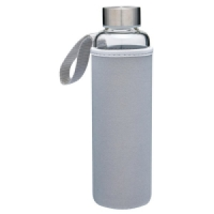 Rossmann Ideenwelt Trinkflasche mit Neopren-Hülle grau/grey