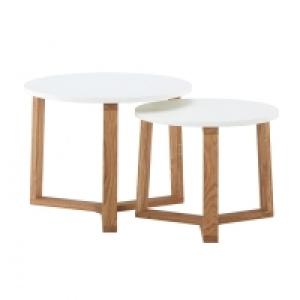 Dänisches Bettenlager  Couchtisch-Set Svenstrup (2er Set, weiß, Eiche)