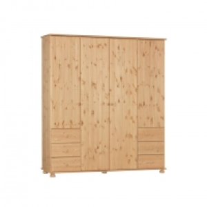 Kleiderschrank Britta (4-türig, Kiefer, gebeizt geölt) 499.95 €