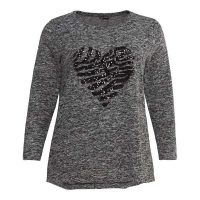 NKD  Damen-Sweatshirt mit Pailletten-Herz, große Größen