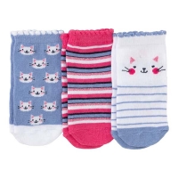 NKD  Baby-Mädchen-Socken mit Katzen-Muster, 3er Pack