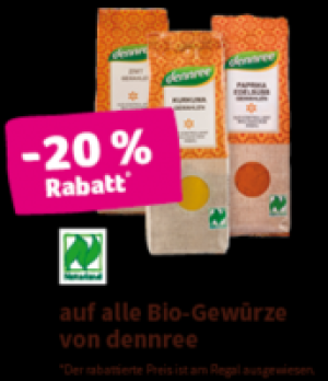 Denns Dennree -20% Rabatt auf alle Bio-Gewürze von dennree