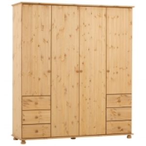 Kleiderschrank Britta (4-türig, Kiefer, gebeizt geölt) 500.00 €