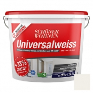 Bauhaus  Schöner Wohnen Wandfarbe Universalweiß 33 % gratis