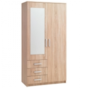 Kleiderschrank VINDERUP (2-türig, eiche, mit Spiegel) 150.00 €