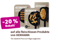 Denns Hermann -20 % Rabatt auf alle fleischlosen Produkte von HERMANN