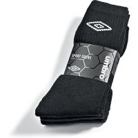 Netto  Umbro Sportsocken - 3er Pack, schwarz mit weißem Logo, Gr. 43-46