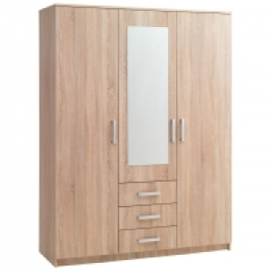 Kleiderschrank VINDERUP (3-türig, eiche, mit Spiegel) 180.00 €