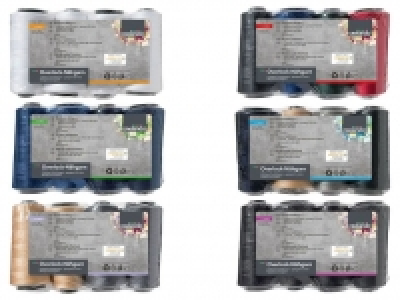 CRELANDO® Overlock Nähgarnspule, 4 Stück, 2-fädig 5.84 €