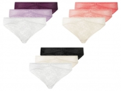 Lidl  ESMARA® Lingerie Brazilslip Damen, 3 Stück, mit Spitze, mit Elasthan