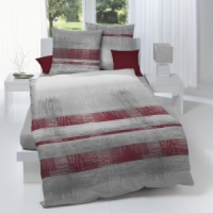 Mako-Satin-Bettwäsche Sedona (135x200, grau-rot) 32.49 €
