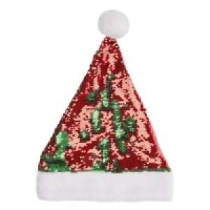 Weihnachtsmütze mit Pailletten NISSEHUE (rot-grün) 3.00 €