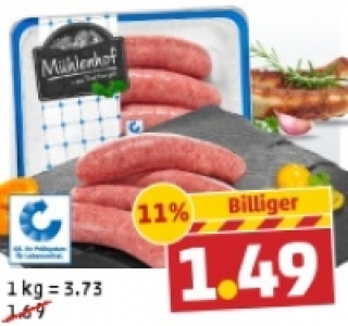MÜHLENHOF Frische grobe Bratwurst 1.49 €