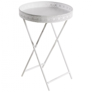 Beistelltisch BRYNE (mit Tablett, weiß) 15.00 €