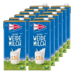 Hansano haltbare Weidemilch 1,5% 1 Liter, 12er Pack 11.77 €