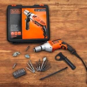 Black < Decker KR705KA40-FR, 750-W-Schlagbohrmaschine, inkl. 40-tlg