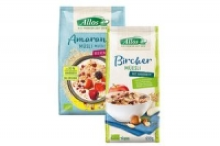 Denns Allos Müsli, verschiedene Sorten