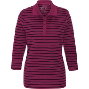 Karstadt  Adagio Poloshirt Tilda, 3/4-Arm, Ringel, Pima Baumwolle, für Damen