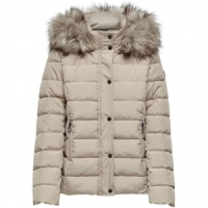 Only Steppjacke, Kapuze, Webpelz, Reißverschluss, für Damen