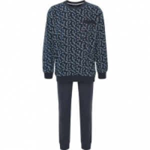 Dunmore Pyjama, lang, Jersey, gemustert, Gumibund, für Herren
